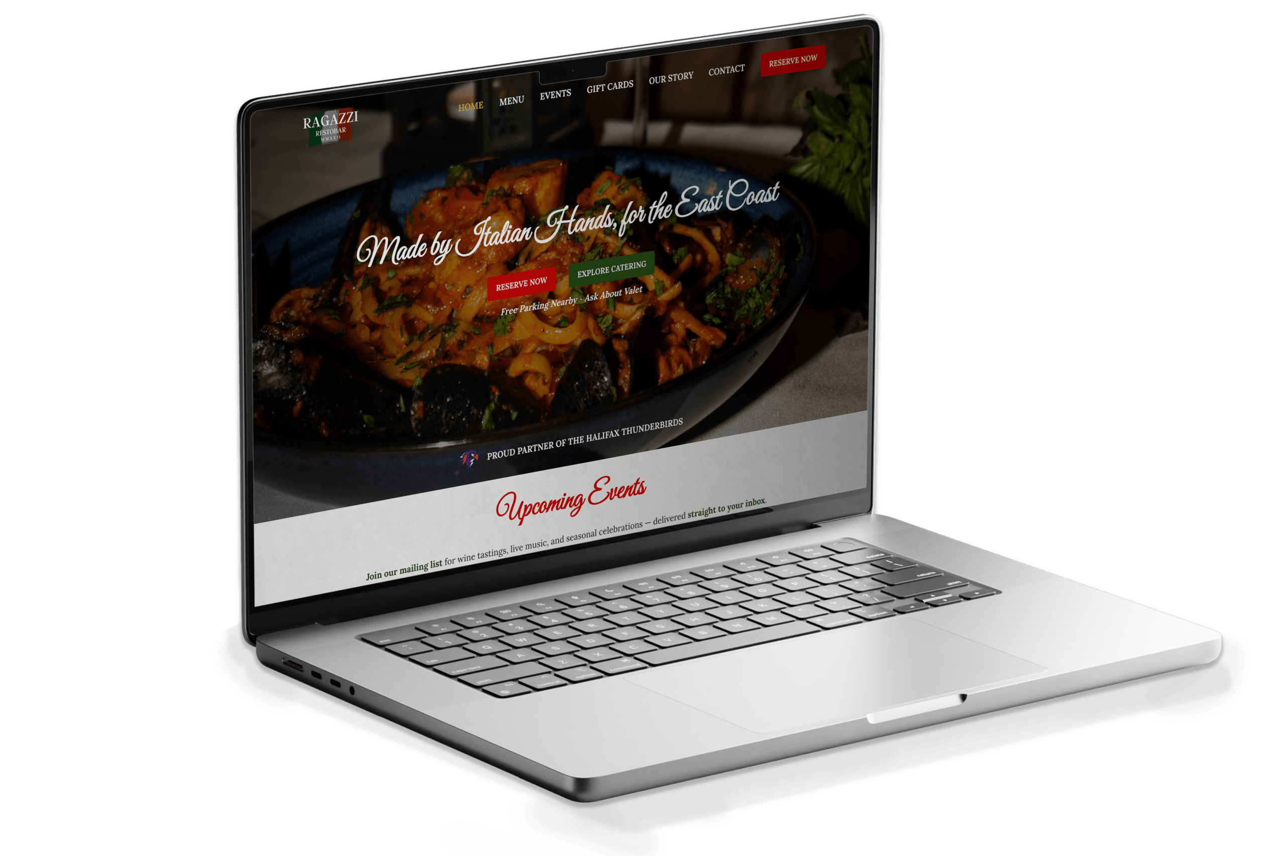 Ragazzi Restobar Laptop Mockup